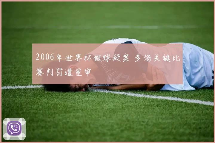 2006年世界杯假球疑案 多场关键比赛判罚遭重审